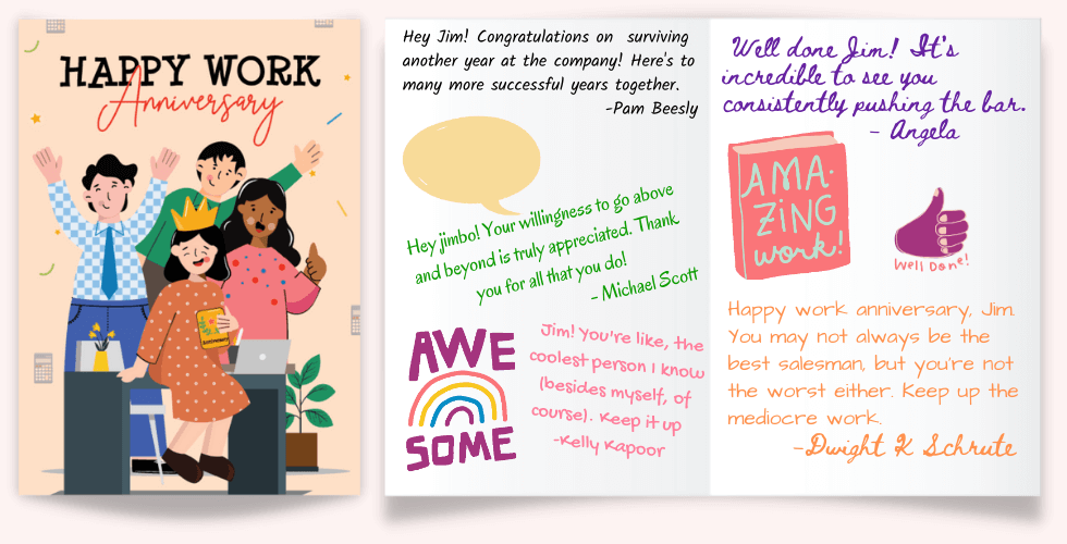 work anniversary cards