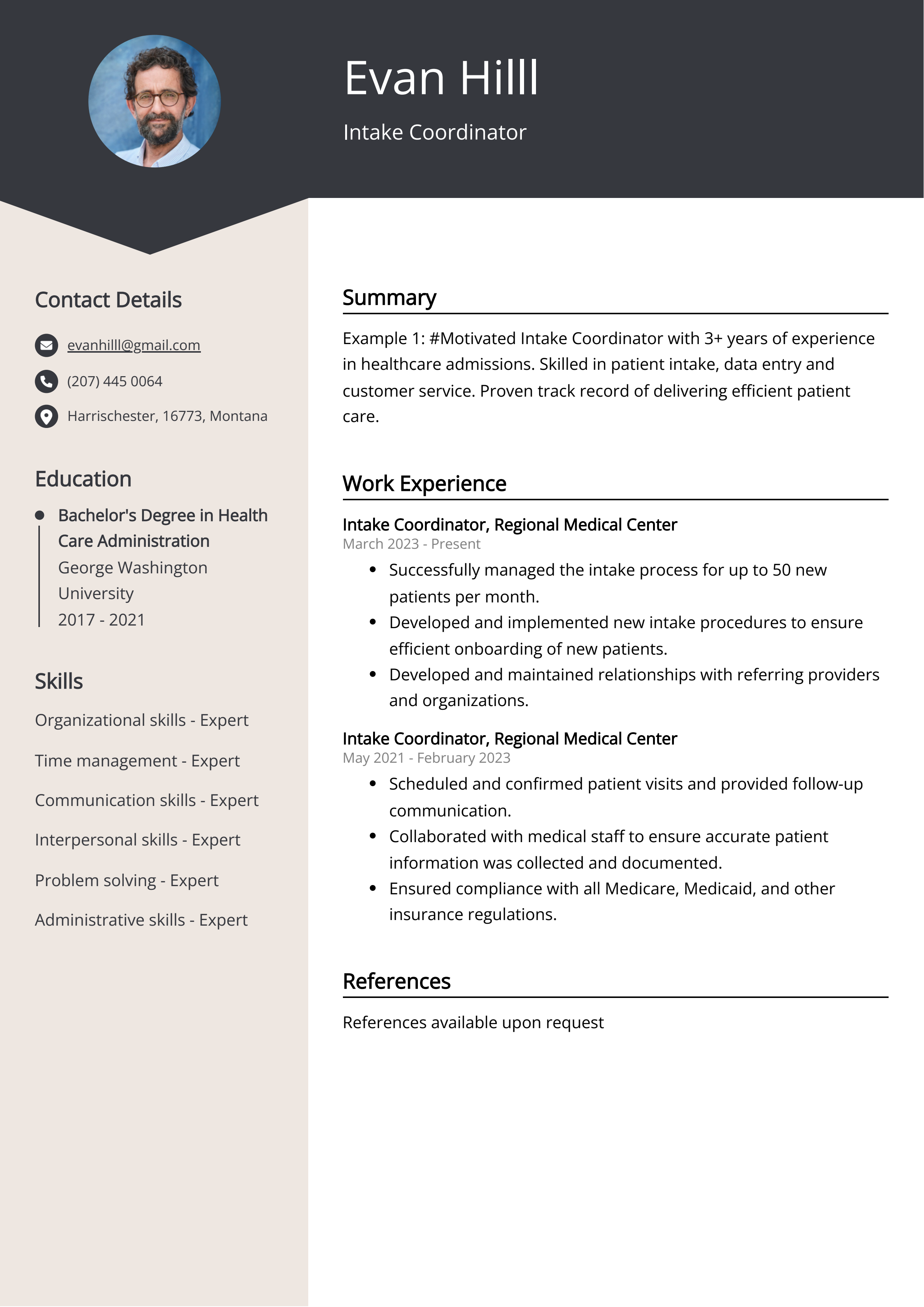 intake coordinator job description
