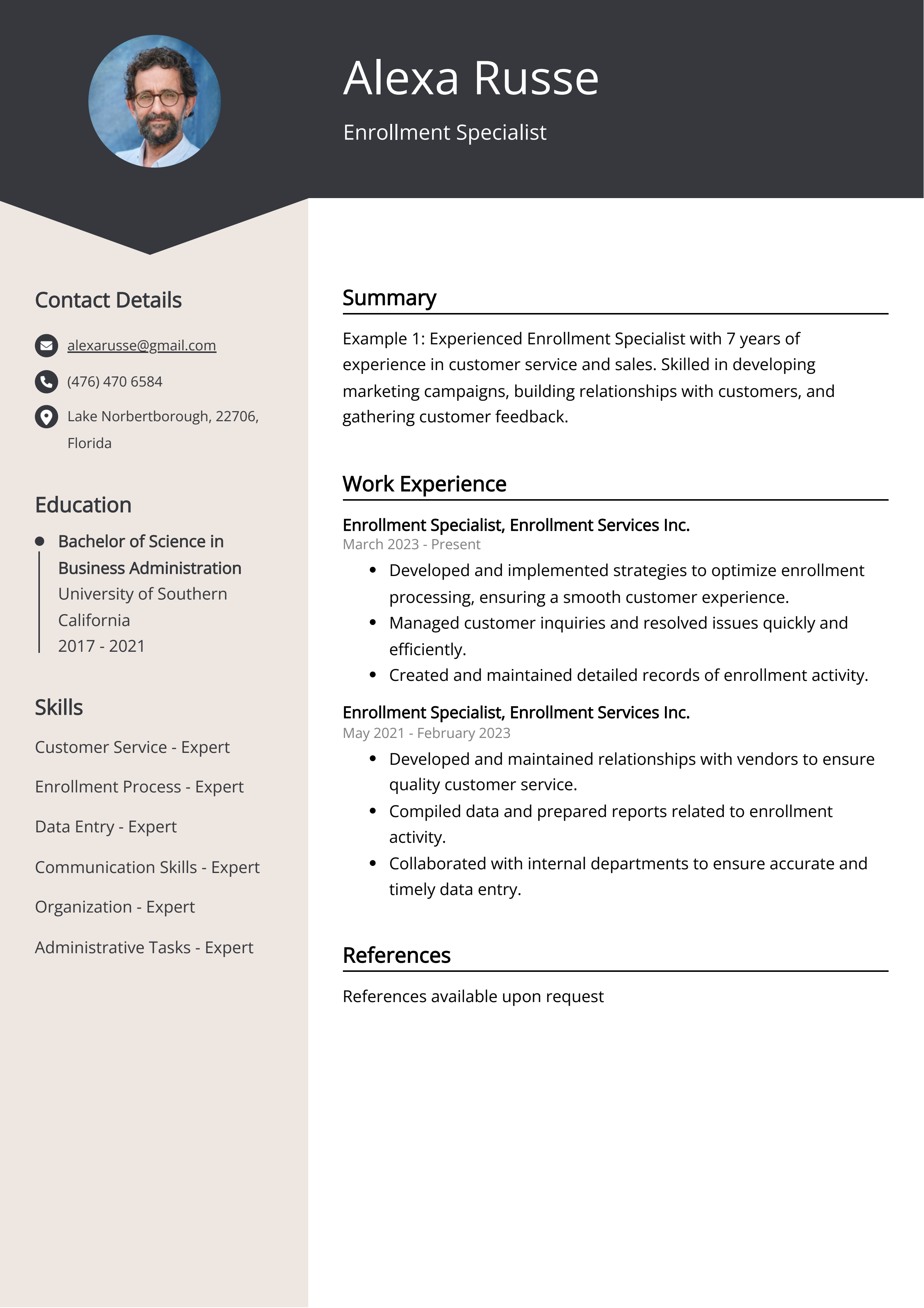 enrollment specialist job description