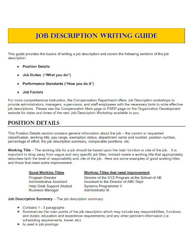 job description example pdf