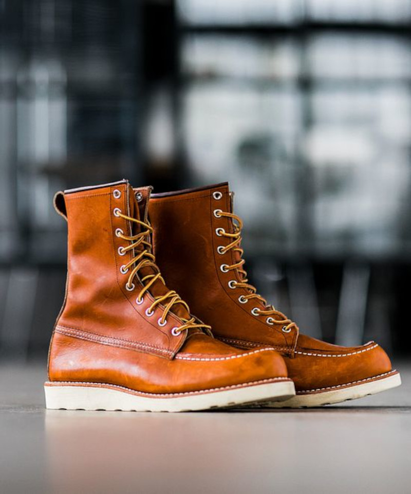 red wing heritage leather cream work boot